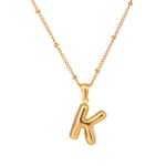 Gold color / 1 Piece Simple Casual Style Letter K Shape Stainless Steel  Gold Color Women's Pendant Necklace Picture10